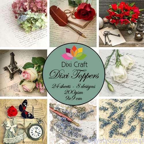 Papiery Dixi Toppers 9x9cm, 24ark, Kwiaty ET0221