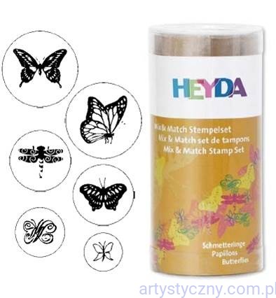 Stemple Heyda - 6 sztuk - Butterflies - Motyle Motylki Ważka