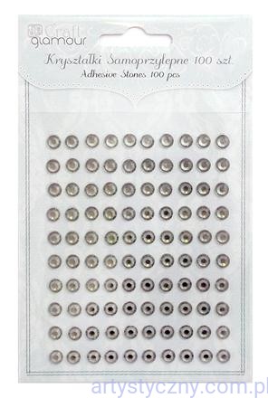 Kryształki Cyrkonie Samoprzylepne 6mm, 100szt Szaroczarne ANTHRACITE