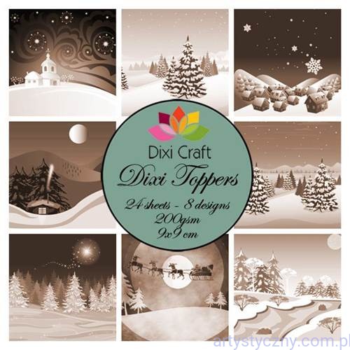 Papiery Dixi Toppers 9x9cm, 24ark Święta ET0258