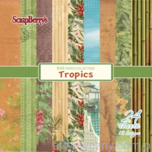 Zestaw papierów do scrapbookingu - Tropics - 24ark - 15х15cm