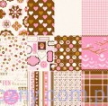Papier do scrapbookingu - Sweet - 15x15cm - 24 ark