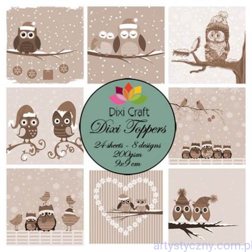 Papiery Dixi Toppers 9x9cm, 24ark Święta ET0250
