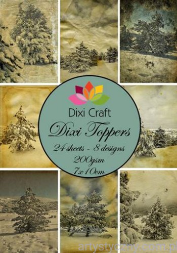 Papiery Dixi Toppers 7x10 cm, 24 ark, Świąteczne ET0006