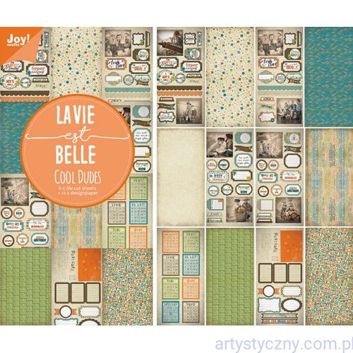 Zestaw papierów do scrapbookingu Joy - La vie Belle - Cool Dudes - 15x30cm