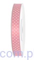 Tasiemka Wstążka Satynowa 12mm - Różowa w Kropki - 3 metry