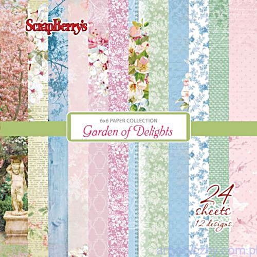 Papiery Ozdobne ScrapBerry's -  Garden of Delights , 24 ark 15х15сm