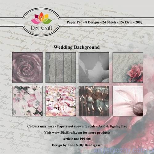 Papiery Dixi Craft - 15x15cm Wedding Background PPL001