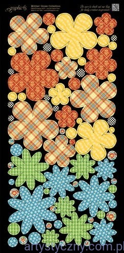 Scrapki Kwiatki - Mother Goose Collection - Die Cut Flowers by Graphic45 - 2 arkusze