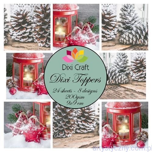 Papiery Dixi Toppers 9x9 cm, 24 ark, Święta ETL013