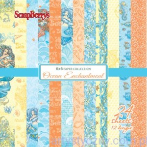 Zestaw papierów do scrapbookingu - Ocean Enchantment - 24ark - 15х15сm