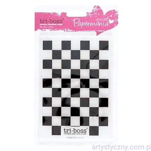 Papermania Chequered A6 TriBoss Embossing Folder - Szachownica