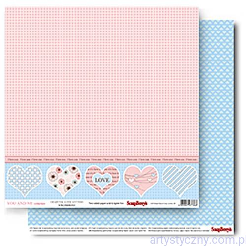 Papier do Scrapbookingu - Hearts and Love Letters 30x30сm