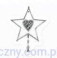 Stempel Akrylowy, Star with Heart - Gwiazdka i Serce 1038