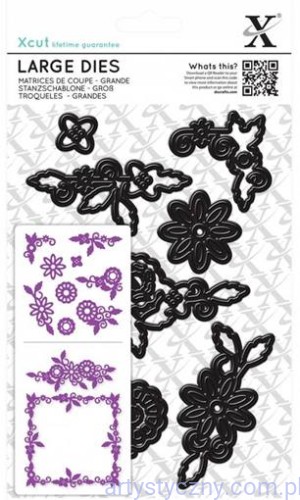 Wykrojniki Xcut - 9 szt - Floral Frame - Kwiaty Liście XCU 503234