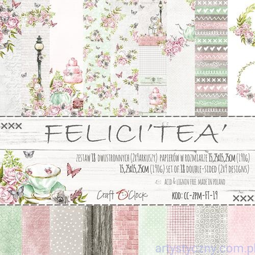 Zestaw papierów Craft o'Clock - Felici'Tea - 15x15cm CC-ZPM-FT-19