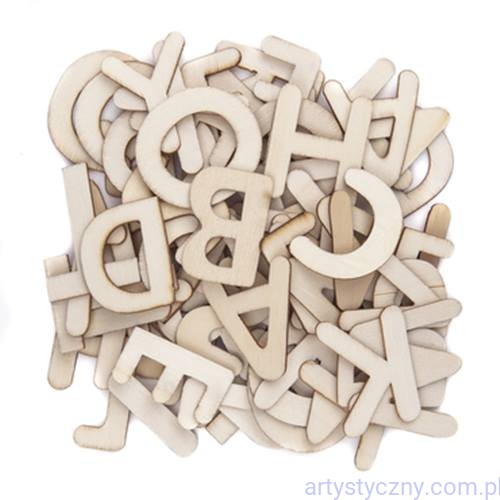 Drewniane Litery Alfabet - 100 szt