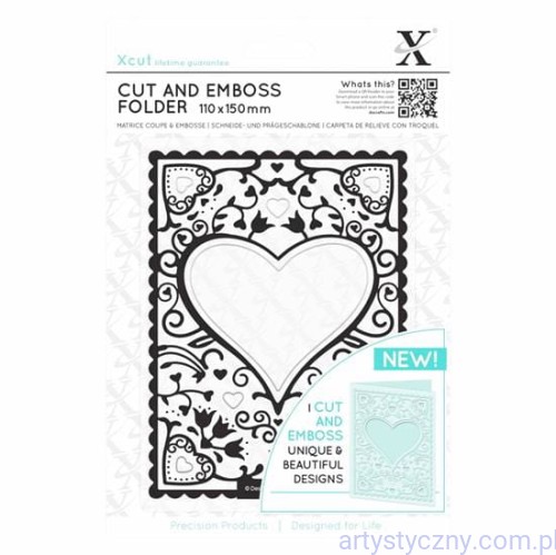 Wykrojnik Cut &amp; Emboss Folder Xcut Heart Frame XCU 503803