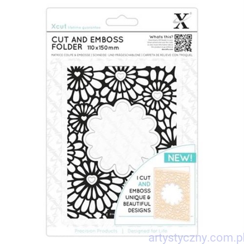 Wykrojnik Cut &amp; Emboss Folder Xcut Hearts &amp; Flowers XCU 503820