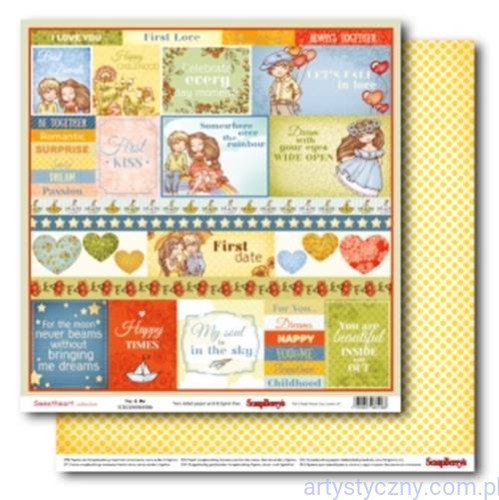 Papier do Scrapbookingu, Sweetheart, 30x30сm