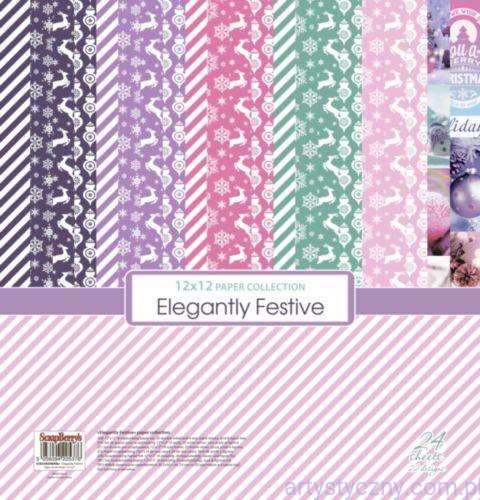 Zestaw papierów do scrapbookingu - 12ark - Elegantly Festive - 30x30сm