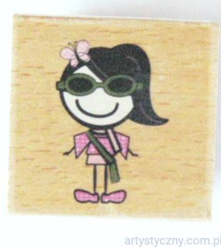 Stempel Drewniany SMIRK ~ Japonka idzie na spacer ?