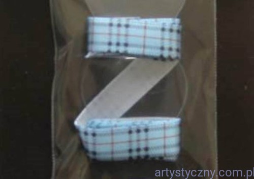 Tasiemka Wstążka Satynowa - Niebieska w Kratkę - 6