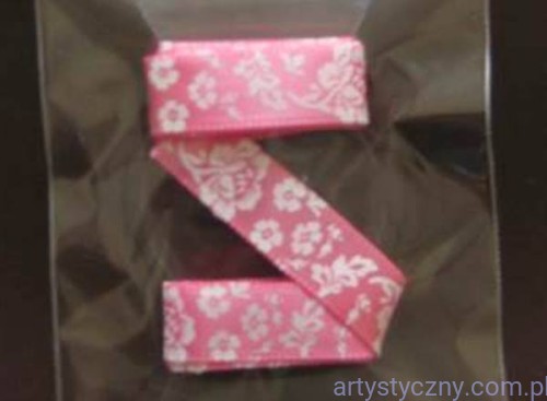 Tasiemka Wstążka Satynowa - Różowa w Kwiatki - 12