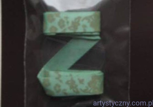Tasiemka Wstążka Satynowa - Zielona w Kwiatki - 21