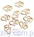 Ślubne aplikacje Splecione Serca ~ 20 sztuk ~ Złote