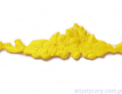 Aplikacje Kwiaty Art Deco Gipiura ~ Żółte 10 sztuk