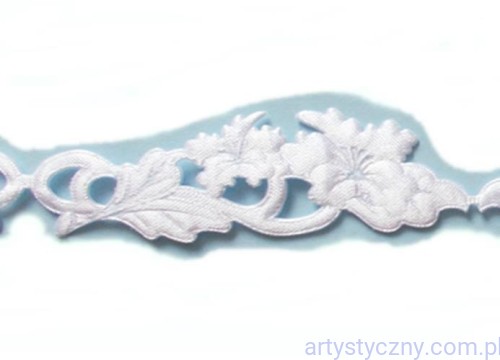 Aplikacje Kwiaty Art Deco Gipiura ~ Białe 10 sztuk