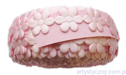 Aplikacje Satynowe Nagietki Kwiatki 50 szt Różowe