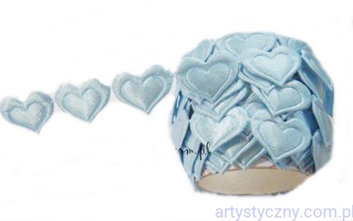 Aplikacje na taśmie NIEBIESKIE Serca Serduszka 1,8 cm - 50 sztuk