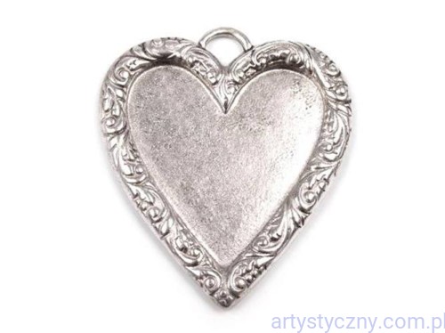 Metalowa Zawieszka Baza pod kaboszon SERCE 38x43mm