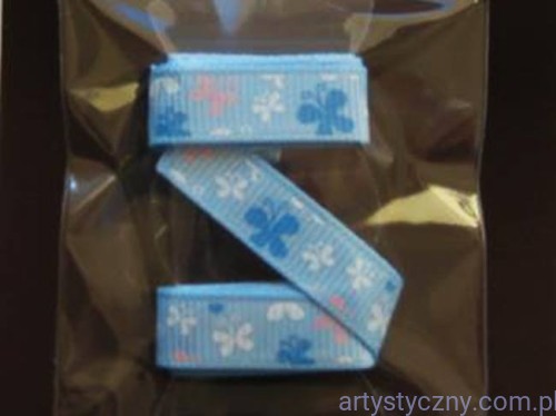 Tasiemka Wstążka Rypsowa Niebieska w Motylki nr 15