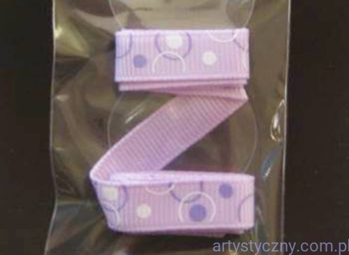 Tasiemka Wstążka Rypsowa Liliowa w Grochy Kropki 9