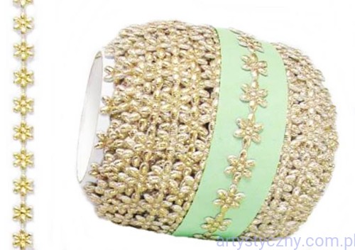 Aplikacje Kwiatki Stokrotki Mini ~ Złote - 1m, 130 sztuk