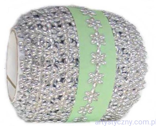 Aplikacje Kwiatki Stokrotki Mini ~ Srebrne - 1m, 130 sztuk