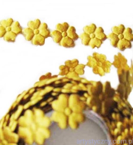 Atłasowe Aplikacje Koniczynki - 60 sztuk - Złote