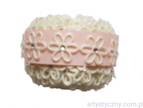 Aplikacje FANTAZJA Ażurki Kremowe CYRKONIE ~ 20 szt