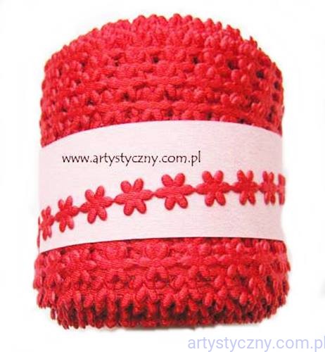 Aplikacje Kwiatki Stokrotki Mini ~ Czerwone  - 1m, 130 sztuk