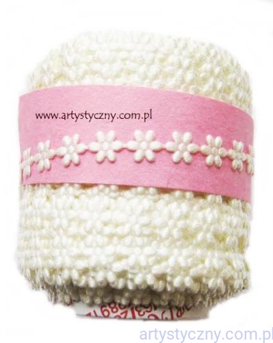 Aplikacje Kwiatki Stokrotki Mini ~Kremowe - 1m, 130 sztuk