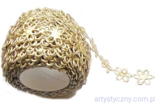 Aplikacje Ażurki 1,7 cm Ażurowe kwiatki ~ 50 szt ~ ZŁOTE