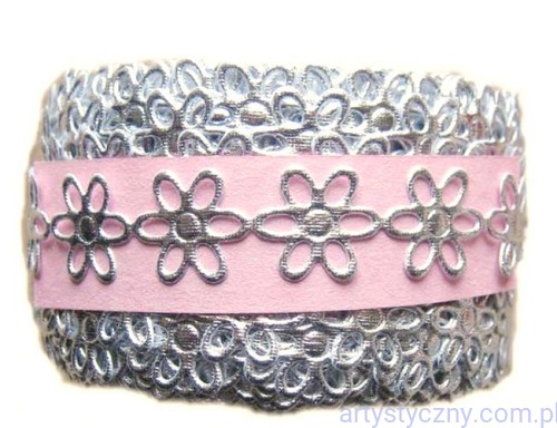 Aplikacje Ażurki 1,7 cm Ażurowe kwiatki ~ 50 szt ~ SREBRNE