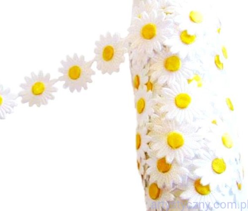 Aplikacje FANTAZJA Białe Rumianki ~ 20 szt