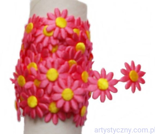 Aplikacje Fantazja AMARANTOWE Margaretki ~ 20 szt