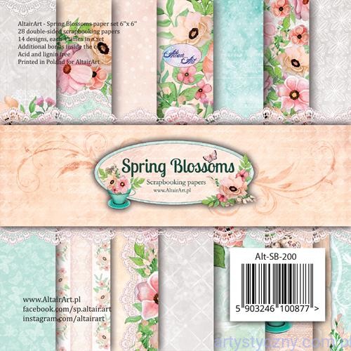 Zestaw papierów do scrapbookingu - Spring Blossoms - 15x15cm - 28ark