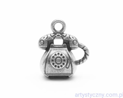 Metal Charms set Retro Phone - Telefon - 4 szt SCB250105728