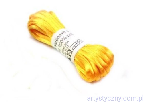 Sznurek Satynowy Gorsetowy ~ ŻÓŁTY - 3 metry